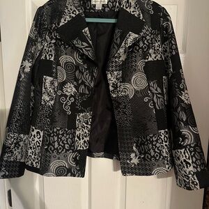 Christopher & Banks Black and White Patterned Blazer